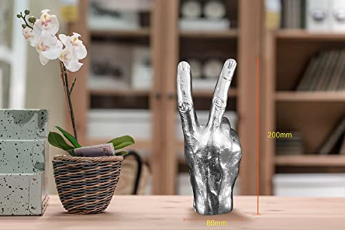 Estatua de Mano de Resina Decorativa Plateada miniatura 4