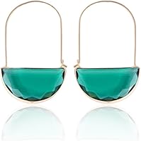 Plumiss Semi-Circle Purse-Shaped Crystal Hoop Earrings for Women - Sparkling Rhinestone Drop Jewelry, Elegant Wedding Birthday Gift