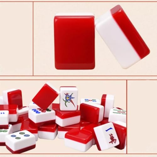 Juego de Mahjong Chino con 144 Piezas y Caja de Madera miniatura 6
