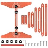 HARFINGTON Stair Tread Template Tool Adjustable Length Stair Measuring Tool Jig for Stair Treads Suitable for Stairs, Risers and Partition, Orange