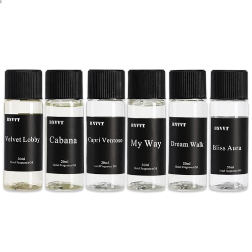 BNVVT Hotel Diffuser Oil Fragrance Oil Set (6 x 20ml) Luxury Aroma Oils for Diffuser Inspired by Iconic 5-Star Hotels Premium Scented Oil Gift Set for Home & Office
