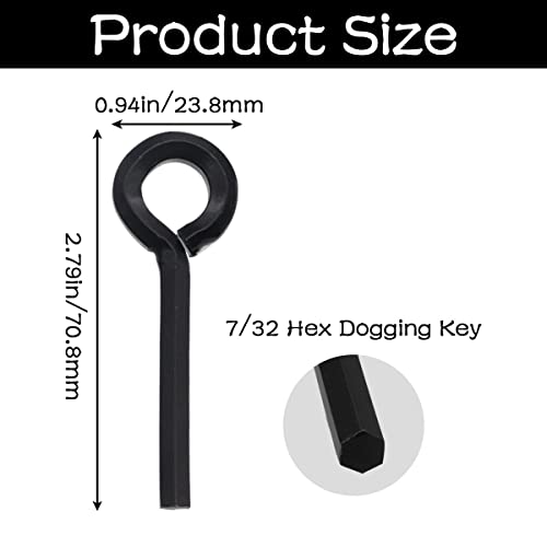 Image of 8PCS 7 /32 inch Standard Hex Dogging Key with Full Loop（Black）,Metal Wrench Door Key for Push Bar Panic Exit Devices