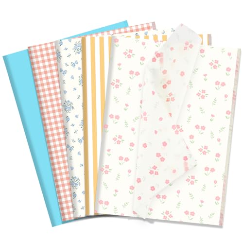 woric 120 Sheets Floral Tissue Paper Bulk 14 x 20 Inch Decorative Tissue Paper for Gift Bags Bouquet Packing Decoupage Crafts Summer Picnic Birthdays Baby Showers Decoration