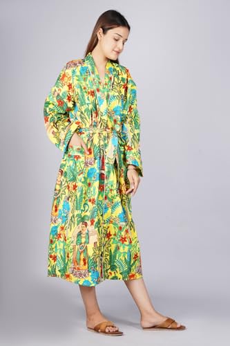 Image of Cotton Women Stylish Printed Kimono, Bath Robe,Night Wear Suit,Swim Wear, Night Dress, Beach Wear