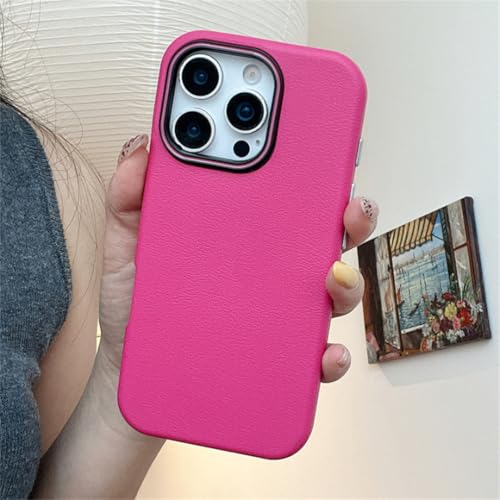 Coque iPhone 15 rose rouge silicone souple texture mate anti-choc