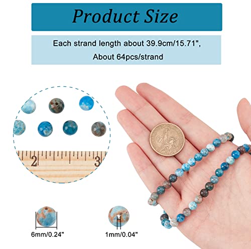 NBEADS About 61 Pcs Natural Apatite Beads Strands - Image 2