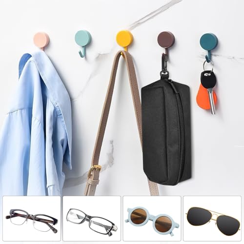 Image of Double Glasses Case, Black Soft Eyeglass Case with Carabiner Hook Travel Sunglasses Organizer Portable Glasses Pouch with Zipper for Women Men(Not Suitable for Oversized Glasses)