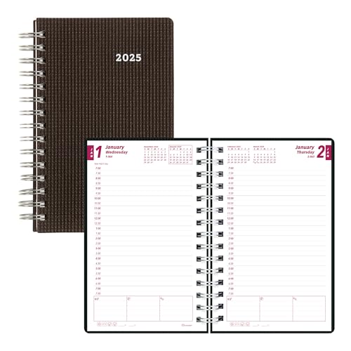 Brownline® 2025 DuraFlex Daily/Monthly Planner, Appointment Book, 12 Months, January to December, Twin-Wire Binding, 8" x 5", Black (CB634V.BLK-25) by NDJQY - Used condition - CA$4.79