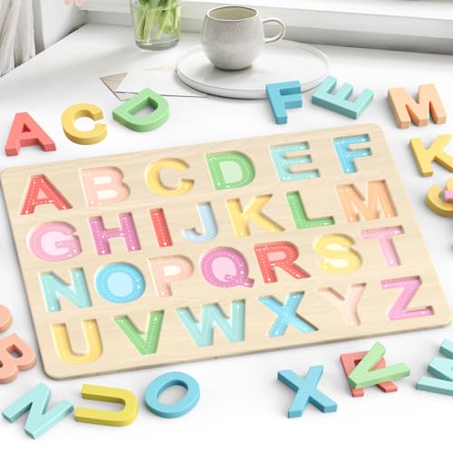 image for Zeoddler Alphabet Puzzles, ABC Shape Puzzles for Kids, Educational Toy
