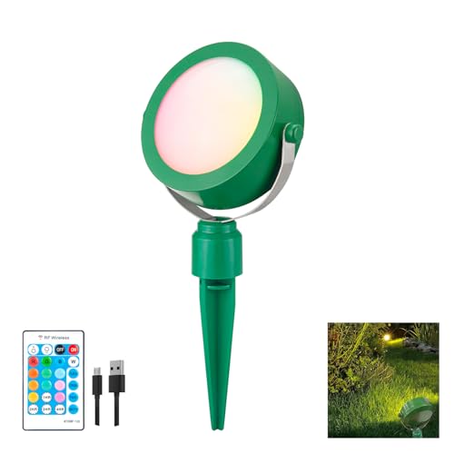 HONGUT Cordless Color Changing Garden Spotlight with Remote