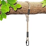 SELEWARE Tree Swing Rope Hammock Tree Straps hanging Kit, Adjustable Rope Fast & Easy to Hang Hammock Chair Swing for Indoor Outdoor Tree Branch Camping Playground Accessories (Beige, 40 Inch, 1 Pack)