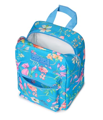 Image of JanSport Big Break Insulated Lunch Bag - Travel Cooler, Flora Aura Electric | Small Compact Soft-Sided Travel Cooler for Day Trips
