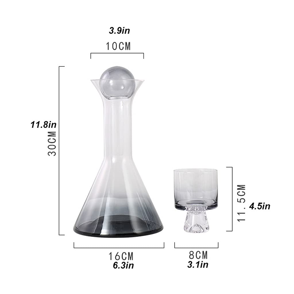 Wein Dekanter Home Kristallglas Dekanter Kreative Rotwein Dekoration Wein Dispenser Wine Zubehör JUG Set Smoky Grey Dekantierer (Size : B)