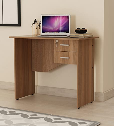 Image of COUCH CULTURE Nappel Study Table | Multi-Purpose Study Table | Computer Table for Students | Office Table with 2 Drawers | Desk for Work from Home | 1 Year Warranty - Leon Teak