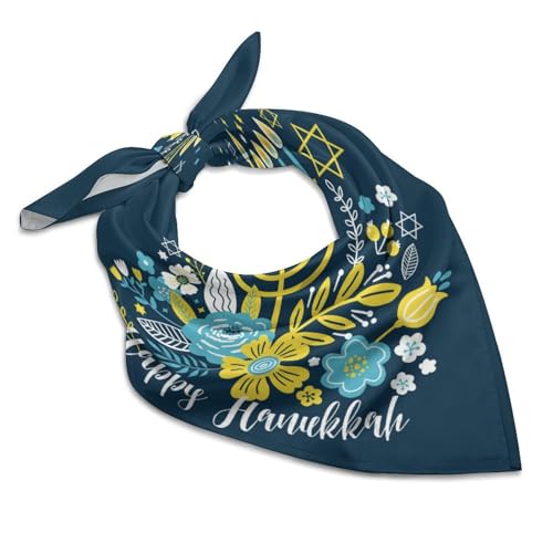 Csemeie Happy Hanukkah Bandana Hair Scarf Headband Adjustable Neckerchief for Men Women Decor