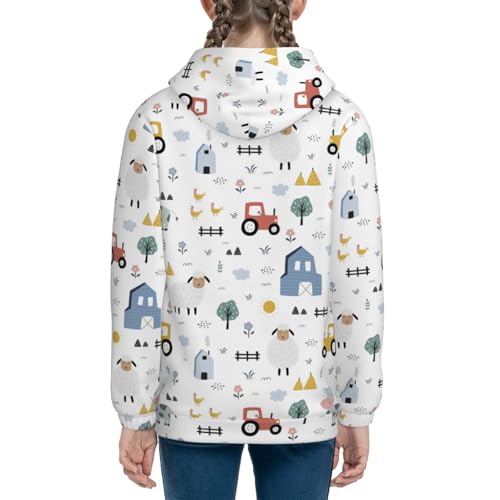 Cute Sheep and Cows Kids Pullover Hoodies Boys Sweatshirts Girls Athletic Clothes with Pocket4