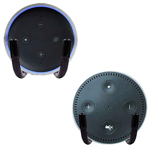 Hole- Free Wall Mount Wall Holder Clip Wall Bracket Wall Stand Compatible for Echo Dot (1st Gen) Echo Dot (2nd Gen) Echo Dot (3rd Gen) -2PK - No Echo Included