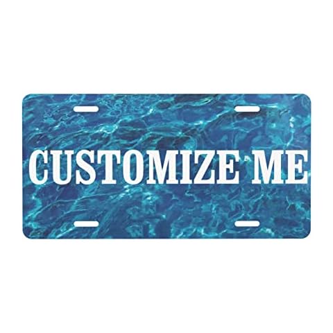 Custom Teal Ocean Blue Sky License Plate Cover