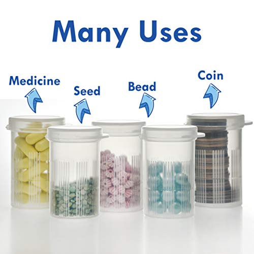 Image of Maymom Water Tight Sample Vials, Bottle, Cup, for Small Parts, Beads; Air Tight; Prescription Bottle, Rx Vial (24 mL)