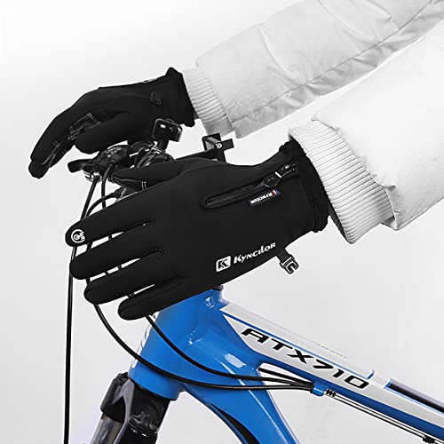 Image of Venzina Winter Gloves for Men,Riding Gloves Finger Gloves,Gloves for Men Winter Warm Touchscreen Thermal Fleece Lined