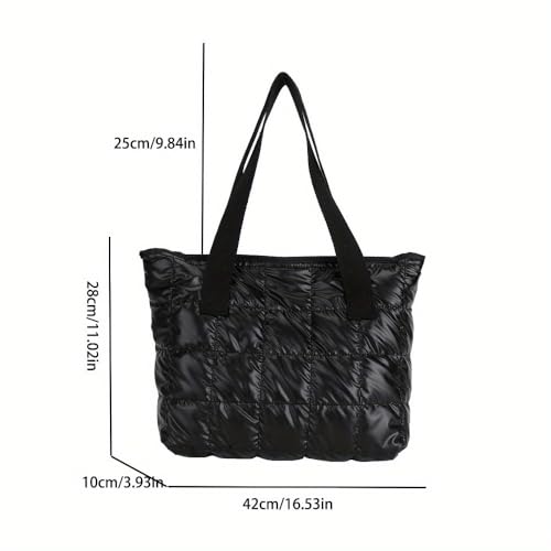 Bolso Tote acolchado grande para mujer miniatura 3