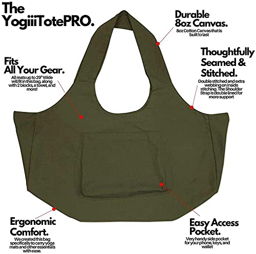 Namvo Grote Yogamat-tas Multifunctionele Sporttas Yogamat Draagtas Slingdrager met Zijvak Past op de meeste maten matten Legergroen - Afbeelding 6