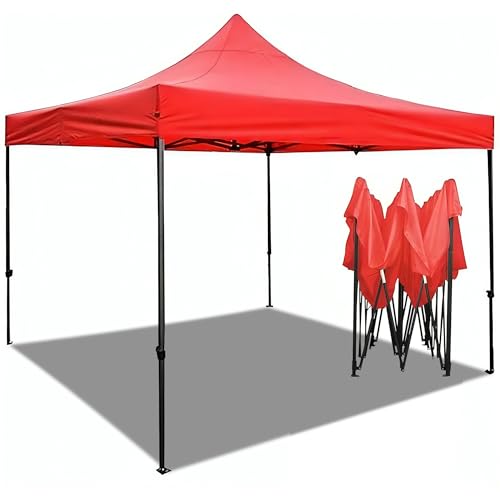 JupiterJX 2x2M Heavy Duty Pop Up Gazebo, Commercial Grade Waterproof Shelter Outdoor Camping Gazebo, Steel Frame | Sun Shade Canopy For Garden, Party, Beach (Red, 2x2m)