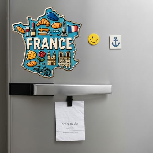 Image of Souvenir Fridge Magnet | 4x3 Inch Collectible Travel Decor | Strong & Durable Refrigerator Magnet with Iconic Landmarks for Travelers (France)