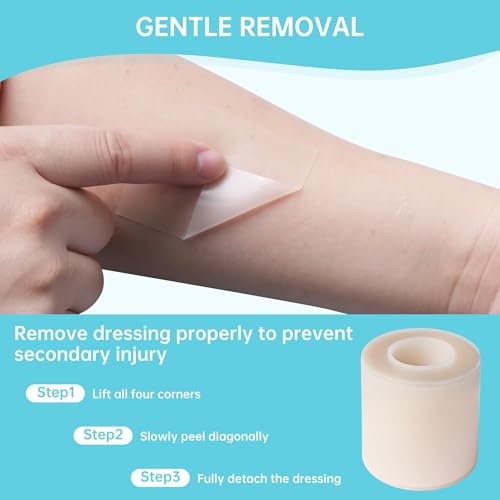 Image of Hydrocolloid Roll, Medical Grade Hydrocolloid Dressing Roll for Wound Care, Hydrocolloid Tape for Blisters and Acne Treatment, Waterproof Cut-to-Fit Bandage, 5 cm x 1.5 Meter Roll