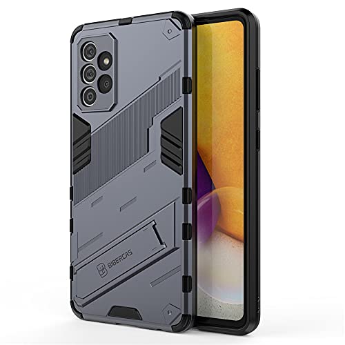 ZZHAO Coque Samsung Galaxy A72, Antichoc Housse Etui avec Support Invisible, PC/TPU Bumper Armor Protection Case Cover, Grise Cover