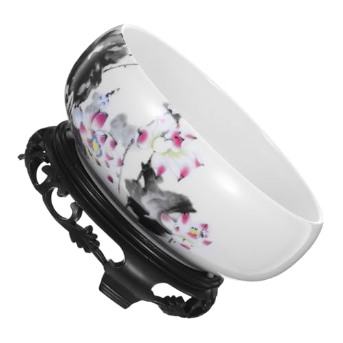 Kisangel Pot Céramique Hydroponique avec Base Stable pour Plantes Nénuphars et Pothos Décor Élégant pour Maison et Bureau