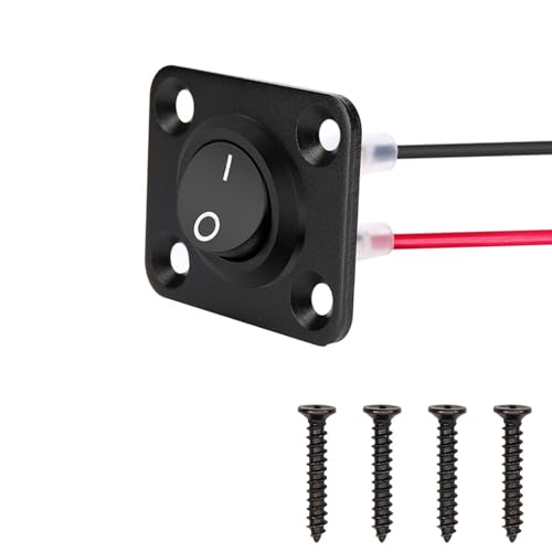 RUNCCI-YUN Kippschalter Rund, Runde Schalter, 12-24V ON/OFF Wippschalter, 1 Gang Wippschalter Panel, Für Auto Boot, Haushaltsgeräten, Motorrädern, Schiffen Usw, 6A/ 250V, 10A/125V