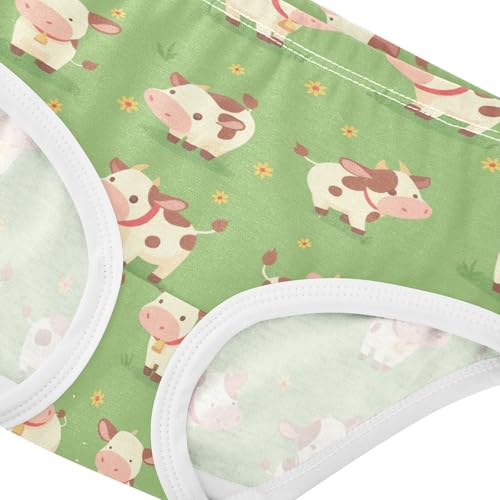 Wusikd Cute Baby Cow Girls' Underwear Cotton Cartoon Girls Briefs Soft Toddler Underwear 2T4