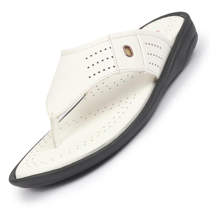 Image of FAUSTO Men's Open Toe Flip-Flop Slippers With Memory Cushion|Outdoor Slipper For Men