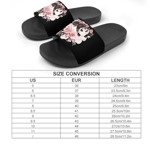 Sleeping Panda Cherry Flowers House Sandals Non-Slip Bathroom Slippers Beach Summer Shoes for Men Women2