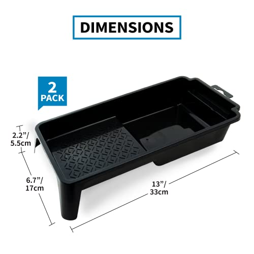 Precision Defined Paint Tray Liner 4-Inch, Paint Trays Set 2-Pack, Paint Roller Trays Built For 4-Inch Roller Brushes, Plastic Paint Trays With Sturdy Legs & Deep Paint Pocket #TOP1