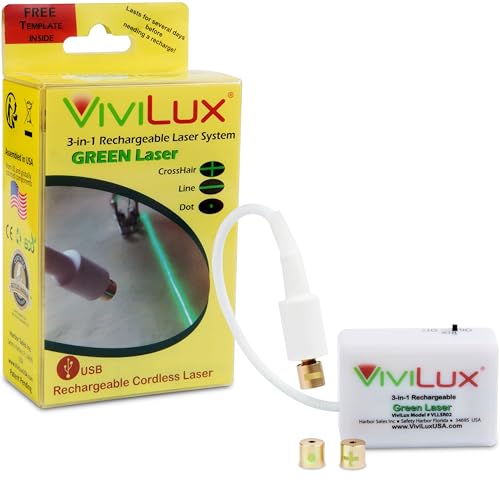 ViviLux 3-in-1 Green Laser Guide for Sewing Machine & Crafts –...