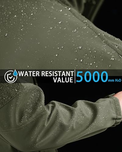 MAGCOMSEN Men's Tactical Jacket Winter Snow Ski Jacket Water Resistant Softshell Fleece Lined Winter Coats Multi-Pockets2