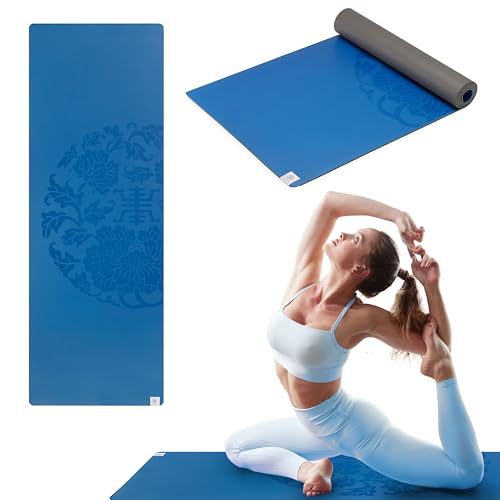 Gaiam Dry-Grip Yoga Mat - 5mm Thick Non-Slip Exercise &