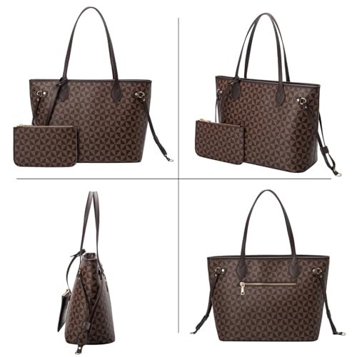 Bolso Tote de Cuero para Mujer con Billetera y Estampado Triangular miniatura 5