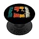 Retro Rock Musiker Drummer Schlagzeuger Musik Schlagzeug PopSockets mit austauschbarem PopGrip