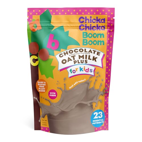Chicka Chicka Boom Boom Chocolate Oat Milk Plus, Plant-Based Toddler Protein Drink Mix, 23 Vitamins & Minerals, Dairy-Free, FOS for Digestion, Kid-Friendly Taste, Ages 1+