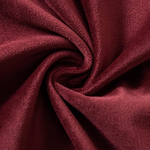 Image of JUSPURBET Decorative Pillow Covers Set of 2 Velvet Throw Pillow Covers for Couch Sofa Bed Soft Lumbar Cushion Covers with Hidden Zipper for Living Room Home Decor,Burgundy,14x24 inch