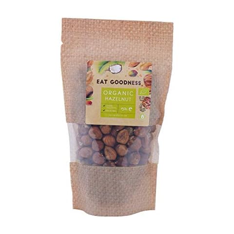 Organic Hazelnuts - Raw, Whole | Premium Quality Turkish Nut | Unsalted | Unshelled | GMO Free | Certified Organic by EAT Goodness, 30 Years British Organic Experience (150g) Cover