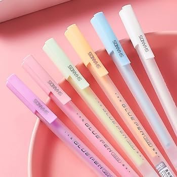 AMIRATE Glue Pen Set | Liquid Adhesive Pens for School Projects Art Craft DIY and Office Use | Smooth Precise Application | Multicolor (Pack of 6)-image-33