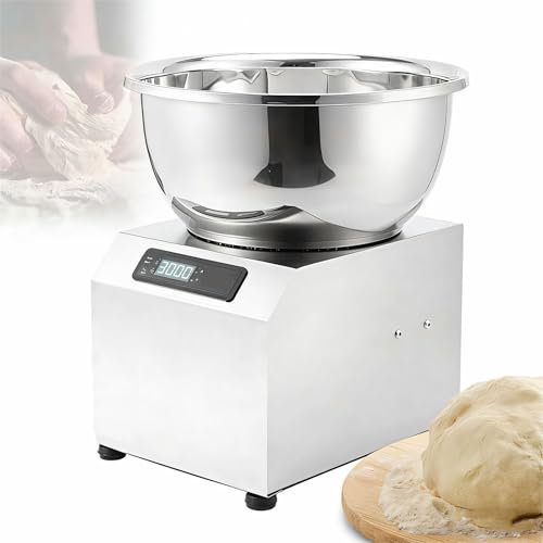 Batidora de masa con amasadora en espiral, temporizador, cuenco de acero inoxidable para uso doméstico y pequeño negocio, aparato de cocina resistente para mezclar y amasar masa