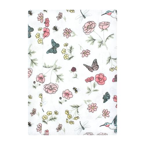 Image of Luvable Friends Hudson Baby Flannel Burp Cloths 7pk, Garden Bird