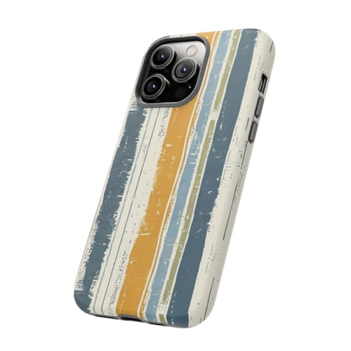 Coque iPhone 14 Pro Max lin rayé rustique anti-traces et rigide - 2