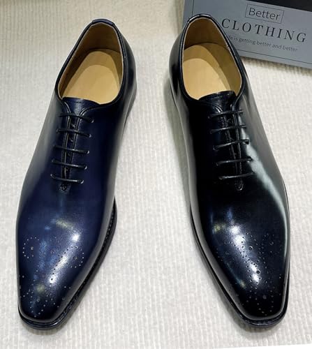 Santimon Men’s Oxfords Formal Dress Shoes - Leather Lace Up Business Shoes with Classic Cap Toe for Wedding Office Work4