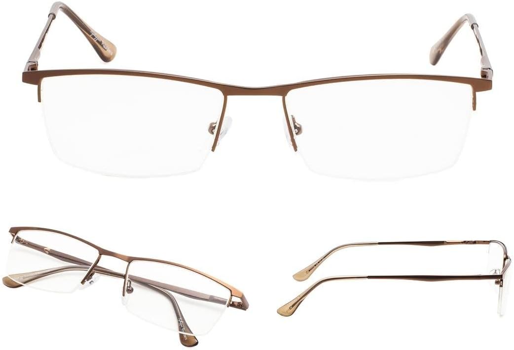 LUR READING GLASSES 6 pack Half-Rim Metal Readers